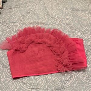 Ranna Gill Tulle Hot Pink Tube Top